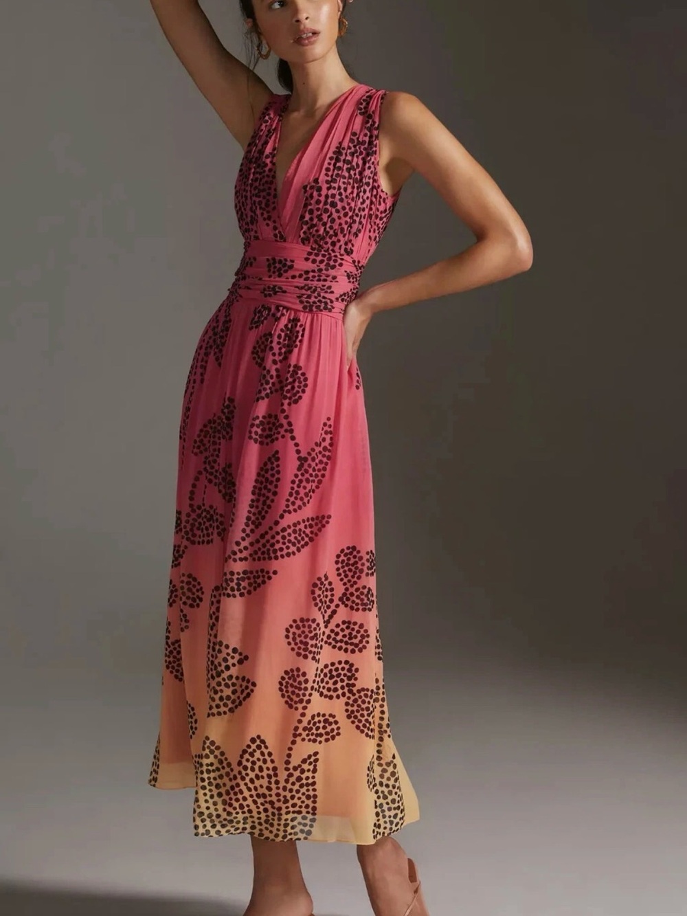 Anthropologie Verb by Pallavi Singhee V-Neck Ombre Maxi Dress Sz XS NWT!!